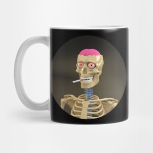 Open skull, brain and cigarette Mug